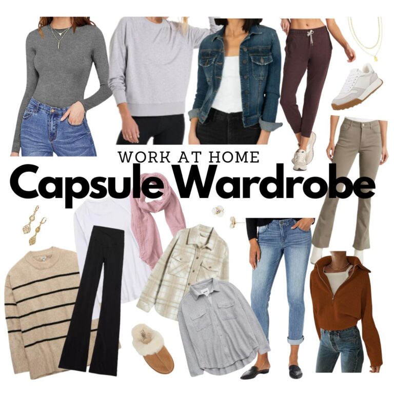 Clothes for a work at home capsule wardrobe.